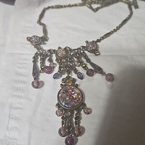 12 in  purple cluster  necklace
